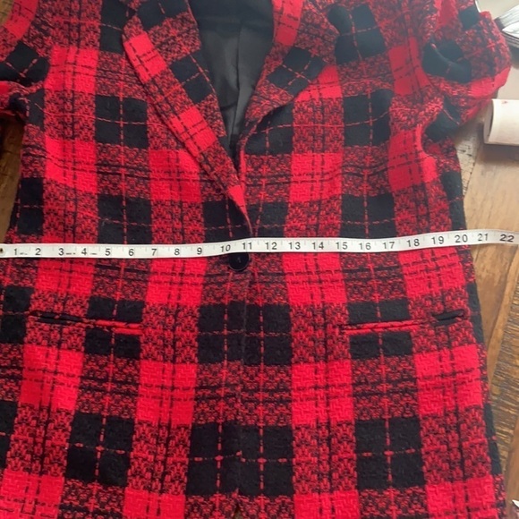 Studio C Vintage jacket blazer business casual black and red plaid size - Picture 13 of 16